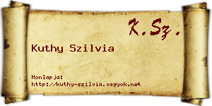 Kuthy Szilvia névjegykártya